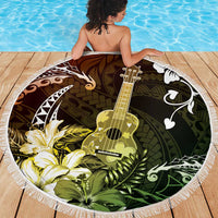Hawaii Ukulele Beach Blanket Polynesian Pattern Mix Hibiscus Reggae Version