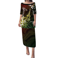 Hawaii Ukulele Puletasi Polynesian Pattern Mix Hibiscus Reggae Version LT05 Long Dress Reggae - Polynesian Pride