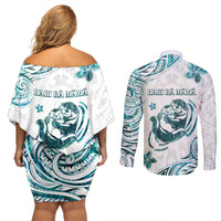 New Zealand Aotearoa Hari Ra Mama Couples Matching Off Shoulder Short Dress and Long Sleeve Button Shirt A Mother's Love Is Like No Otter