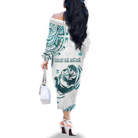 New Zealand Aotearoa Hari Ra Mama Family Matching Off The Shoulder Long Sleeve Dress and Hawaiian Shirt A Mother's Love Is Like No Otter