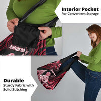 New Zealand Maori Taniwha Grocery Bag Silver Fern Red Version