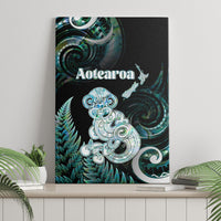 New Zealand Maori Taniwha Canvas Wall Art Silver Fern Paua Shell Version