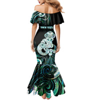 Personalised New Zealand Maori Taniwha Mermaid Dress Silver Fern Paua Shell Version LT05 - Polynesian Pride