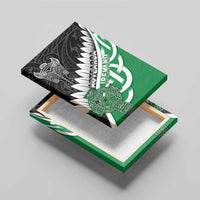 New Zealand And Ireland Rugby Canvas Wall Art Silver Fern With Celtic Cross