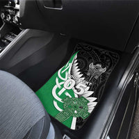 New Zealand And Ireland Rugby Car Mats Silver Fern With Celtic Cross