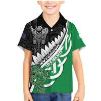 New Zealand And Ireland Rugby Custom Family Matching Mermaid Dress and Hawaiian Shirt Silver Fern With Celtic Cross