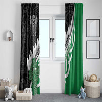 New Zealand And Ireland Rugby Window Curtain Silver Fern With Celtic Cross