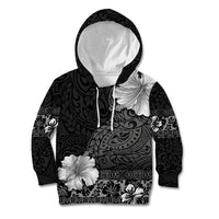 Hawaii Hibiscus With Black Polynesian Pattern Kid Hoodie