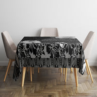 Hawaii Hibiscus With Black Polynesian Pattern Tablecloth