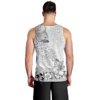 Hawaii Hibiscus With White Polynesian Pattern Men Tank Top