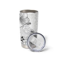 Hawaii Hibiscus With White Polynesian Pattern Tumbler Cup