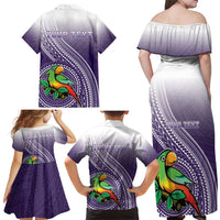 Personalized Manua High School Family Matching Off Shoulder Maxi Dress and Hawaiian Shirt Polynesian Tribal Pattern