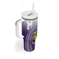 Personalized Manua High School Tumbler With Handle Polynesian Tribal Pattern