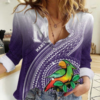 Personalized Manua High School Women Casual Shirt Polynesian Tribal Pattern