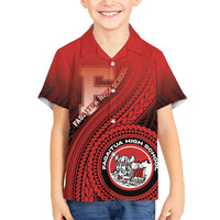 Personalized Fagaitua High School Family Matching Short Sleeve Bodycon Dress and Hawaiian Shirt Polynesian Tribal Pattern LT05 Son's Shirt Red - Polynesian Pride