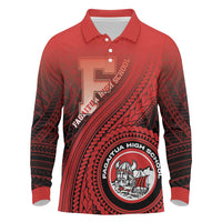Personalized Fagaitua High School Long Sleeve Polo Shirt Polynesian Tribal Pattern LT05 Red - Polynesian Pride