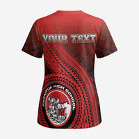 Personalized Fagaitua High School Scrub Top Polynesian Tribal Pattern - Polynesian Pride