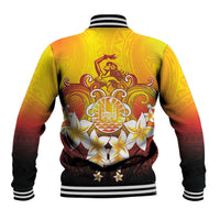 Tahiti Heiva Festival Baseball Jacket Tahitian Vahine Plumeria Flowers