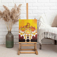 Tahiti Heiva Festival Canvas Wall Art Tahitian Vahine Plumeria Flowers