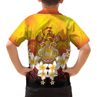 Tahiti Heiva Festival Family Matching Puletasi and Hawaiian Shirt Tahitian Vahine Plumeria Flowers