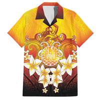 Tahiti Heiva Festival Family Matching Puletasi and Hawaiian Shirt Tahitian Vahine Plumeria Flowers