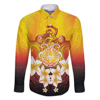 Tahiti Heiva Festival Family Matching Short Sleeve Bodycon Dress and Hawaiian Shirt Tahitian Vahine Plumeria Flowers