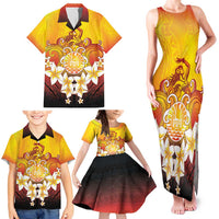 Tahiti Heiva Festival Family Matching Tank Maxi Dress and Hawaiian Shirt Tahitian Vahine Plumeria Flowers