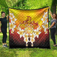 Tahiti Heiva Festival Quilt Tahitian Vahine Plumeria Flowers