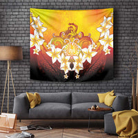 Tahiti Heiva Festival Tapestry Tahitian Vahine Plumeria Flowers