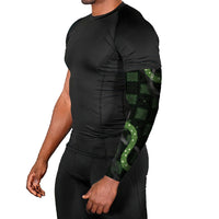 Hawaiian Quilt Arm Sleeves Pele Hair Hinahina Lei Black Version