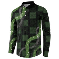 Hawaiian Quilt Button Sweatshirt Pele Hair Hinahina Lei Black Version