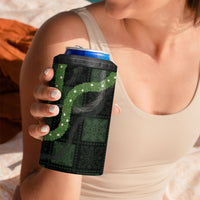 Hawaiian Quilt 4 in 1 Can Cooler Tumbler Pele Hair Hinahina Lei Black Version