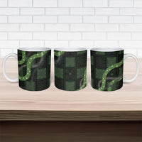 Hawaiian Quilt Ceramic Mug Pele Hair Hinahina Lei Black Version