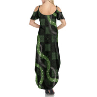 Hawaiian Quilt Family Matching Summer Maxi Dress and Hawaiian Shirt Pele Hair Hinahina Lei Black Version