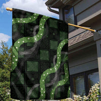 Hawaiian Quilt Garden Flag Pele Hair Hinahina Lei Black Version
