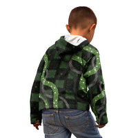 Hawaiian Quilt Kid Hoodie Pele Hair Hinahina Lei Black Version