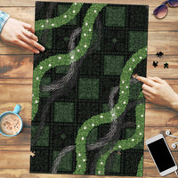 Hawaiian Quilt Puzzle Pele Hair Hinahina Lei Black Version