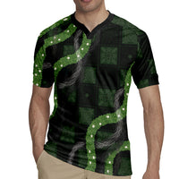 Hawaiian Quilt Rugby Jersey Pele Hair Hinahina Lei Black Version