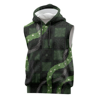 Hawaiian Quilt Sleeveless Hoodie Pele Hair Hinahina Lei Black Version