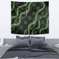 Hawaiian Quilt Tapestry Pele Hair Hinahina Lei Black Version