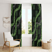 Hawaiian Quilt Window Curtain Pele Hair Hinahina Lei Black Version