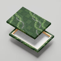 Hawaiian Quilt Canvas Wall Art Pele Hair Hinahina Lei Green Version