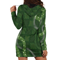 Hawaiian Quilt Hoodie Dress Pele Hair Hinahina Lei Green Version