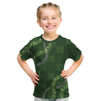 Hawaiian Quilt Kid T Shirt Pele Hair Hinahina Lei Green Version