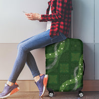 Hawaiian Quilt Luggage Cover Pele Hair Hinahina Lei Green Version