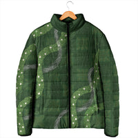 Hawaiian Quilt Padded Jacket Pele Hair Hinahina Lei Green Version