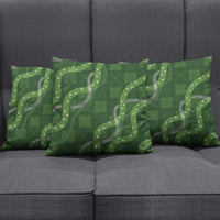 Hawaiian Quilt Pillow Cover Pele Hair Hinahina Lei Green Version