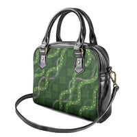 Hawaiian Quilt Shoulder Handbag Pele Hair Hinahina Lei Green Version
