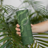 Hawaiian Quilt Skinny Tumbler Pele Hair Hinahina Lei Green Version