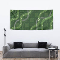 Hawaiian Quilt Tapestry Pele Hair Hinahina Lei Green Version